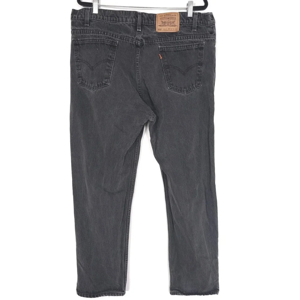 Levi's Vintage Orange Tab‎ 505 Jeans 40x30 Black USA MADE Regular Fit Straight